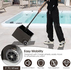 Giantex 170lbs Filled Umbrella Base with Wheels, Heavy Duty Umbrella Stand with Fillable Planter, Drainage Holes, Outdoor Market Umbrella Holder for Patio Garden Deck Pool (Dark Brown)
