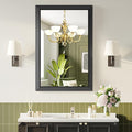 Black Bathroom Mirror for Over Sink, 22x30Inch Thick Anti-Rust Metal Frame, Rectangle Decorative Wall Mirror with HD Tempered Glass Horizontal or Vertical Mount for Vanity, Bedroom, Living Room
