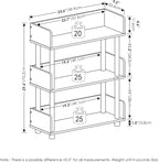 Furinno TURN-N-TUBE Display Shelf, 3-Tier Storage Shelves with Side Panels, Open Shelves Book Shelf with Rounded Corner Top Edges, for Organization and Storage, Living Room, Home Office, Flagstaff Oak