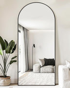 Suidia Arched Full Length Mirror, 71"x26" Floor Mirror Freestanding, Floor Standing Full Body Mirror with Stand for Bedroom, Hanging Leaning Mounted for Living Room Cloakroom, Black