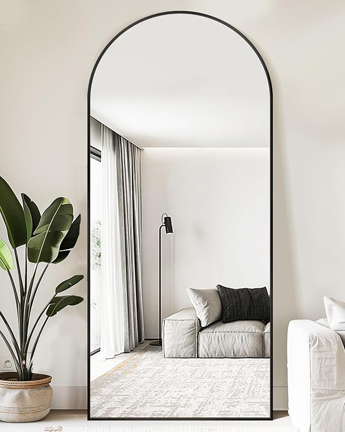 Suidia Arched Full Length Mirror, 71"x26" Floor Mirror Freestanding, Floor Standing Full Body Mirror with Stand for Bedroom, Hanging Leaning Mounted for Living Room Cloakroom, Black