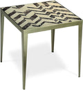 Nikki Side Table – Modern Luxury Mosaic Stone Top with Bright Brass Base, Commercial Grade Quality End Table - 20" H x 20" L x 20" W