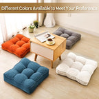 Floor Pillow Set of 2, Memory Foam Floor Cushions for Adults, Large Meditation Pillow for Sitting, 22 x 22 Inches (Square | Navy)