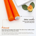 New Burning Formula Unscented Dripless 12-Inch Taper Candles Set of 12 - Orange, for Wedding, Dinner - Smokeless, Long Burning - Hand Poured, Colored Tall Candlesticks - Naranja