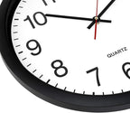 Bernhard Products Black Wall Clock, 2 Pack Silent Non Ticking - 16 Inch Extra Large Quality Quartz Battery Operated Round Easy to Read Home/Office/Business/Kitchen/Classroom/School Clocks