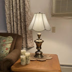 TOOTOO STAR Small scalloped lamp shades, 6" x 13" x 9.25" White Fabric lamp shade, Handmade DIY table lamp, floor lamp, wall lampshade