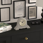JONES CLOCKS® Speakeasy Mantel Clock | Classic Napoleon’s hat Design | Gray | Contemporary Classic Style for Desk, Table, Shelf or Bedside
