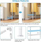 Timate F3 Garment Rack Heavy Duty Clothes Rack for Hanging Clothes, Expandable Industrial Pipe Wall Mounted Clothing Rack, Adjustable Storage Closet Wardrobe Closets System, White