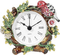 Mini Tabletop Clock, Decorative Vintage Floral Metal Table Clock with Battery Operated for Bedside, Table, Living Room, Home and Office