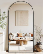 Suidia Arched Full Length Mirror, 71"x32" Floor Mirror Freestanding, Floor Standing Full Body Mirror with Stand for Bedroom, Hanging Leaning Mounted for Living Room Cloakroom, Black