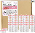 Pink Rose Scented Tealight Candles -Giant 100 Pack Votive Candles Bulk - Smokeless Tea Light Candle Gift Set for Valentine's Day,Holiday, Wedding and Home - 4 Hour