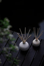 Blueme Spiritual Diffuser | Palo Santo & Vetiver | 5.92 Fl Oz - Refillable Wellness Diffuser, Contains Essential Oil, Sustainable, Hand Finished, Premium, Luxury Ceramic, Natural Rattan Reeds, | Small