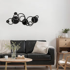 SIGNLEADER Metal Wall Art Decor Circle Shapes Minimalist Modern Abstract Wall Sculpture Hangings Home Decoration for Living Room, Bedroom, Bathroom, Kitchen, Outdoor - 36" Black