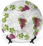 6 Inch Decorative Plate, Vine Tableware Plate, Agriculture Harvest Yield Print Ceramic Wall Hanging for Fine Dining, Upscale Events, Dinner Parties, Weddings, Catering, Christmas, Thankgiving Decor