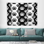 VUMIVI Pet Paws Tapestry Cute Puppy Kitten Black White Animal Paws Modern Funny Art Tapestry Wall Hanging for Living Room Bedroom Dorm Classroom Aesthetic Decor W80xL60in