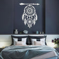 YDONVTI Dream Catcher Metal Wall Decor, Large Dream Catcher Wall Art, Metal Boho Wall Art, Feather Arrow Decoration, Native American Decor, for Bedroom(White, 24" L x 19" W/60x48cm)