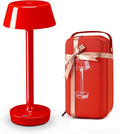 Cordless Rechargeable Table Lamp with Power Charger,Portable LED Desk Lamp,5000mAh Battery Operated,2700K-5700K Tunable,Stepless Touch Dimming for Bedroom Bedside Outdoor Camping,Red