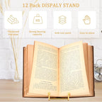 Kenning 12 Pieces Gold Plate Holder Easel Display Stand Metal Book Display Stand Tabletop Picture Frame Holder Photo Square Iron Easel Decorative for Kitchen Office Room Tabletop(3 Inch)
