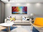 zoinart Colorful Oil Painting on Canvas, Abstract Landscape Wall Art, Texture Painting Wall Art, Modern Wall Painting for Living Room Deco