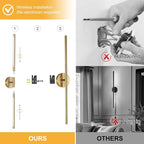 Wireless Battery Operated Wall Sconces with Remote, Gold Rechargeable Led Wall Lights Set of Two, Cordless Dimmable Battery Powered Wall Lamp Decor for Bedroom Living Room, 3 Color, 28 Inch