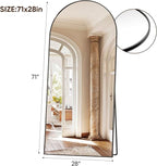 Suidia Arched Full Length Mirror, 71"x28" Floor Mirror Freestanding, Floor Standing Full Body Mirror with Stand for Bedroom, Hanging Leaning Mounted for Living Room Cloakroom, Black