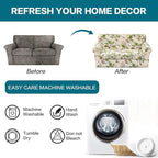 KRFOONN 3 Piece Stretch Sofa Couch Covers for 2 Cushion Couches Printed Sofa Loveseat Slipcover with 2 Separate Seat Cushion Covers Washable Sofa Slip Covers Furniture Protector (Loveseat, 28), Medium