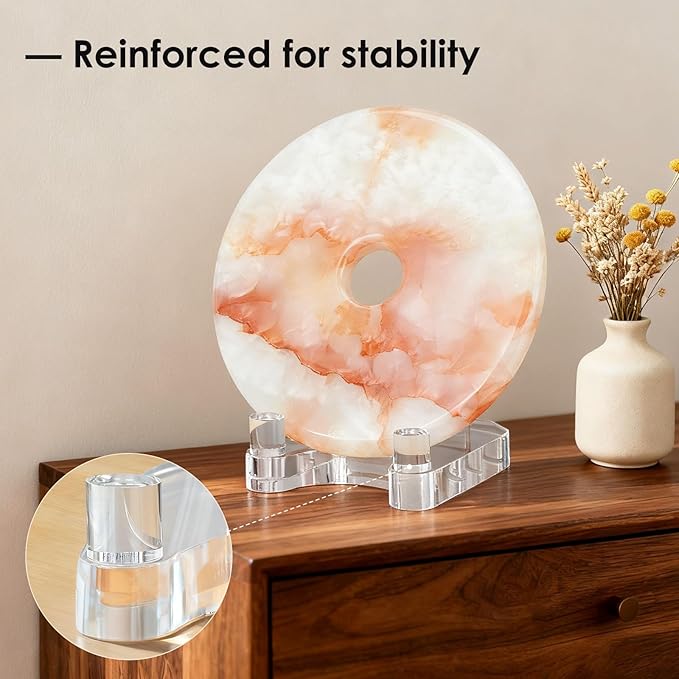 2 Pack Acrylic Easel Display，Plate Stand for Display，Adjustable Clear Display Holder for 4" to 8" Platter, Book, Card, Frame, Picture, Artwork, Plaque ( Small-2pcs 4"-8")