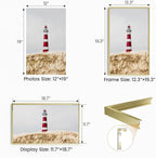 12x19 Aluminum Metal Picture Frame,Tempered Glass Gold Photo Frame 12x19 for Family Photo,Posters,Art,Document to Wall Mount Horizontally or Vertically