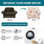 KRFOONN 2 Piece Couch Chair Cover Printed Sofa Covers Couch Covers Stretch Armchair Sofa Couch Slipcovers Furniture Protector with Elastic Bottom for Living Room (Armchair, 53)