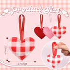 Syhood 12 Pcs Valentine's Day Felt Heart Ornaments Hanging Tree Decor for Wedding, Anniversary, Christmas Party Supplies, Winter Home Decorations(Pink and Red,Elegant Style)