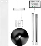 QWORK Umbrella Holder for Entryway, Stainless Steel Umbrella Bag Wrapper Station with Customizable Sign – 200 Long Bags Included, for High Traffic Areas
