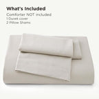 Bedsure 100% Rayon Derived from Bamboo Duvet Cover King Size - Lightweight Silky Cooling Comforter Cover Set for Hot Sleepers, Breathable & Moisture-Wicking Bedding Set, Linen