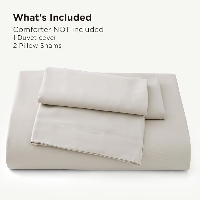 Bedsure 100% Rayon Derived from Bamboo Duvet Cover Queen Size - Lightweight Silky Cooling Comforter Cover Set for Hot Sleepers, Breathable & Moisture-Wicking Bedding Set, Linen
