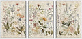 MUDECOR Framed Wall Art Print Set Blooming Wildflowers Illustrations Modern Art Decorative Colorful Chic for Living Room, Bedroom, Office - 24"x36"x3 White