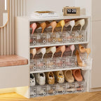 Neprock Shoe Slots Organizer for Closet, 20 Pack Acrylic Shoe Stackers Shoe Rack Holder, 3 Levels Adjustable Thickening Shoe Display Shoe Storage 50% Space Saving Zapateras Organizer (Clear,20 Pack)