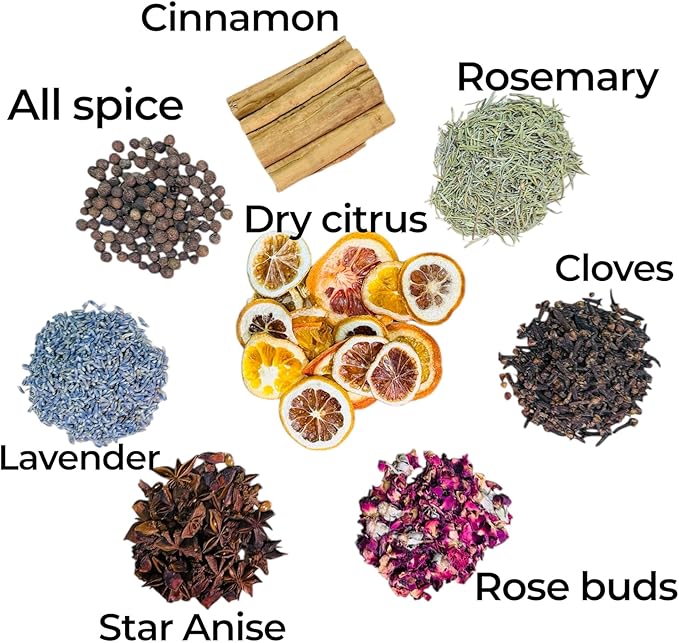 Kejora USA Handcrafted Potpourri Kit (Dried Citrus, Rose Buds, Lavender, Cinnamon, Star Anise, Cloves, Rosemary, All Star Spice) – Simmer, Art, Craft, Decor, Gift, Garnish etc -Mix and Match