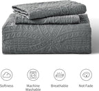 Love's cabin California King Size Quilt Bedding Set Dark Grey Bedspreads - Cal King Lightweight Bedspread Comforter - Coin Pattern Coverlet for All Season - 3 Pieces (1 Quilt, 2 Pillow Shams)