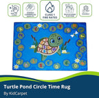 KIDCARPET.COM Turtle Pond Circle Time Rug 6' x 8'6" Rectangle, Educational Classroom Rug, Kids Learning Play Mat | Area Rug for Bedroom or Playroom