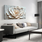 White and Pink Flower Canvas Wall Art for Bedroom - Floral Pictures Wall Art for Living Room - Girls Room Decor Ready to Hang Size 24" x 48"