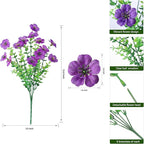 Ivydale Artificial Flowers for Outdoor 24 Bundles Fake Mums UV Resistant Silk Daisy Faux Plants for Outside Planter Home Porch Patio Window Box Decor, Rose