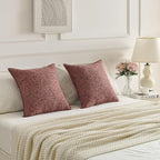 FUTEI Burgundy Decorative Throw Pillow Covers 20x20 Inch Set of 2,Soft Chenille Tweed Textured Cushion Case,Modern Home Decor for Couch Bed Living Room