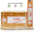 Satya Myrrh Incense Sticks, Bng 15gmx12 Pack With Raajsee Incense Holder Bundle, Nagchampa Natural