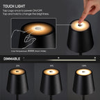 O’Bright Sandy- Cordless LED Floor Lamp for Outdoor/Indoor, Rechargeable, Water Resistant, Dimmable, Carry Light, Adjustable Height Stand Lamp for Patio, Living Room, Bedside, Table Night Lamp, Black