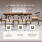 Poly & BARK Weave Dining Chairs – Mid-Century Modern Wishbone Dining Chairs with Arms, Solid Wood Frame, Indoor Use – Walnut– Set of 2 - Ideal for Dining Room, Kitchen or Stylish Accent Setting