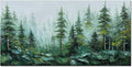 Alenoss Hand Painted Modern 3D Abstract Oil Painting 24x48 Inches Large Forest Landscape Textured Canvas Wall Art Green Artwork for Wall Decoration