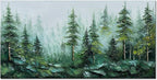 Alenoss Hand Painted Modern 3D Abstract Oil Painting 24x48 Inches Large Forest Landscape Textured Canvas Wall Art Green Artwork for Wall Decoration