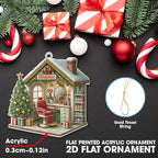 Personalized Hair Salon Christmas Ornament 2025, Custom Name Acrylic Barber Shop Decor, 2D Flat Xmas Tree Ornament, for Hairdresser & Stylist