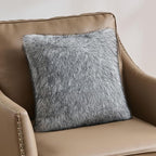 FUTEI Grey White Decorative Throw Pillow Covers 18x18 Inch Set of 2,Soft Faux Raccoon Fur Textured Cushion Case,Modern Home Luxurious Decor for Couch Bed Living Room