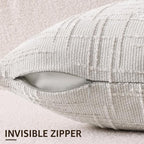 decorUhome Spring Light Grey Chenille Throw Pillow Covers 16x16 Set of 2 Textured Soft Cozy Slubby Couch Pillow Covers Modern Farmhouse Boho Decorative Pillow Cases for Bed Sofa Living Room