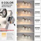 MELUCEE 4-Light LED Bathroom Lighting Fixtures Brushed Nickel, Dimmable LED Vanity Light for Bathroom 3000K-6000K Bathroom Wall Lights with Crystal Bubble Clear Glass Shade, Built-in LED Chips
